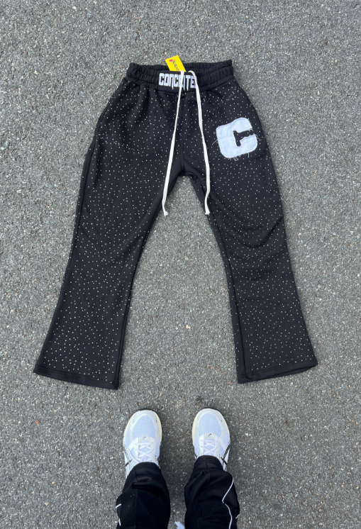 Rhinestone "Charcoal" Sweatpants